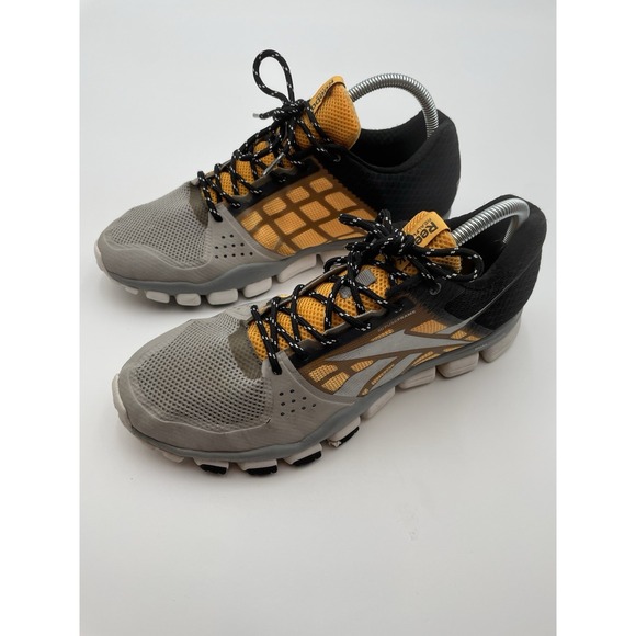 Reebok RealFlex 3D FuseFrame Running Shoes Mens Size 8.5 Gray/Gold/Black  V52410 - Picture 1 of 11